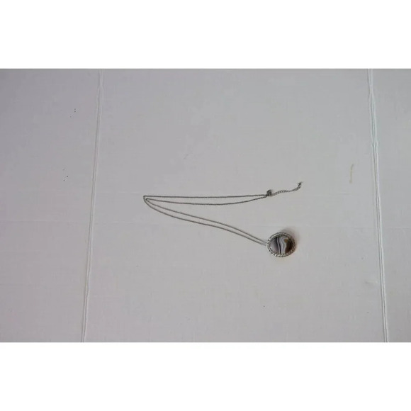 Vtg Banded Stone Pendant Brooch - Picture 2 of 8